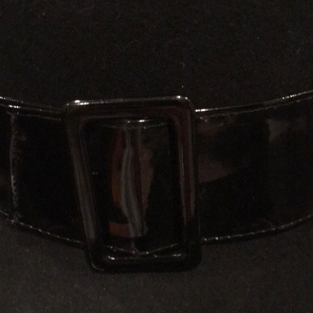 Black Felt Stylish Hat. One Size. - Picture 5 of 6